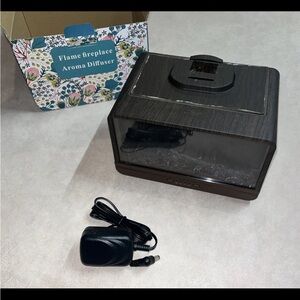 Flame Fireplace Aroma Diffuser in Dark Wood Tone